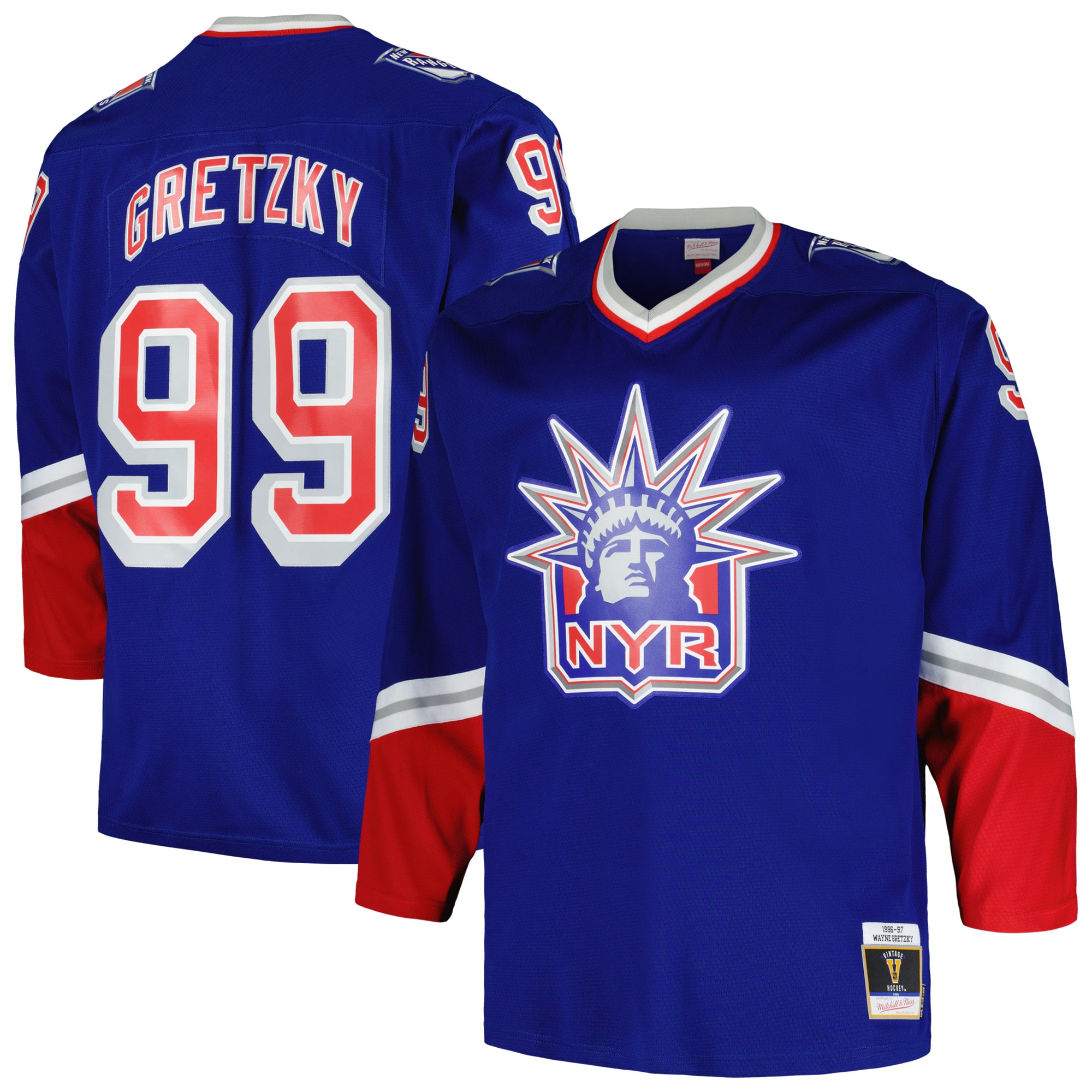 Wayne Gretzky New York Rangers Mitchell & Ness Big & Tall Blue Line Player Jersey – Blue