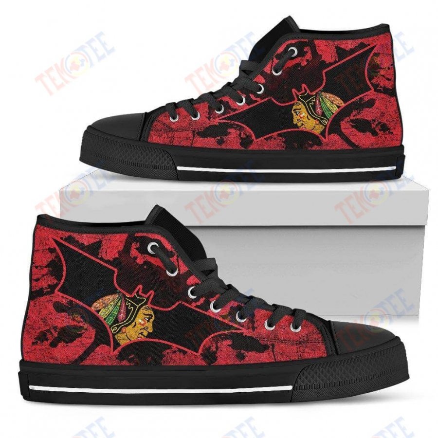 Mens Womens Chicago Blackhawks High Top Shoes Batman Style High Top Shoes 3D Printable TMT346