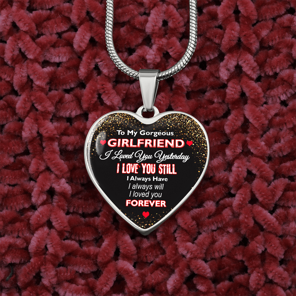 To My Gorgeous Girlfriend Valentine'S Day Gift, Valentine'S Day Gift For Her, Valentine'S Day Heart Necklace Blueshirtfarm Fashion