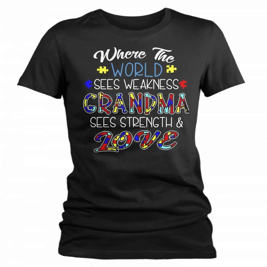 Women’s Personalized Autism T Shirt Strength & Love Shirts Custom Shirts Grandma Mom Shirt Teacher Aunt Custom