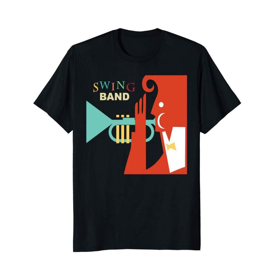 Jazz Music Player Swing Band T-Shirt Retro Vintage Shirt 70S Men Fashion Cotton T-Shirts