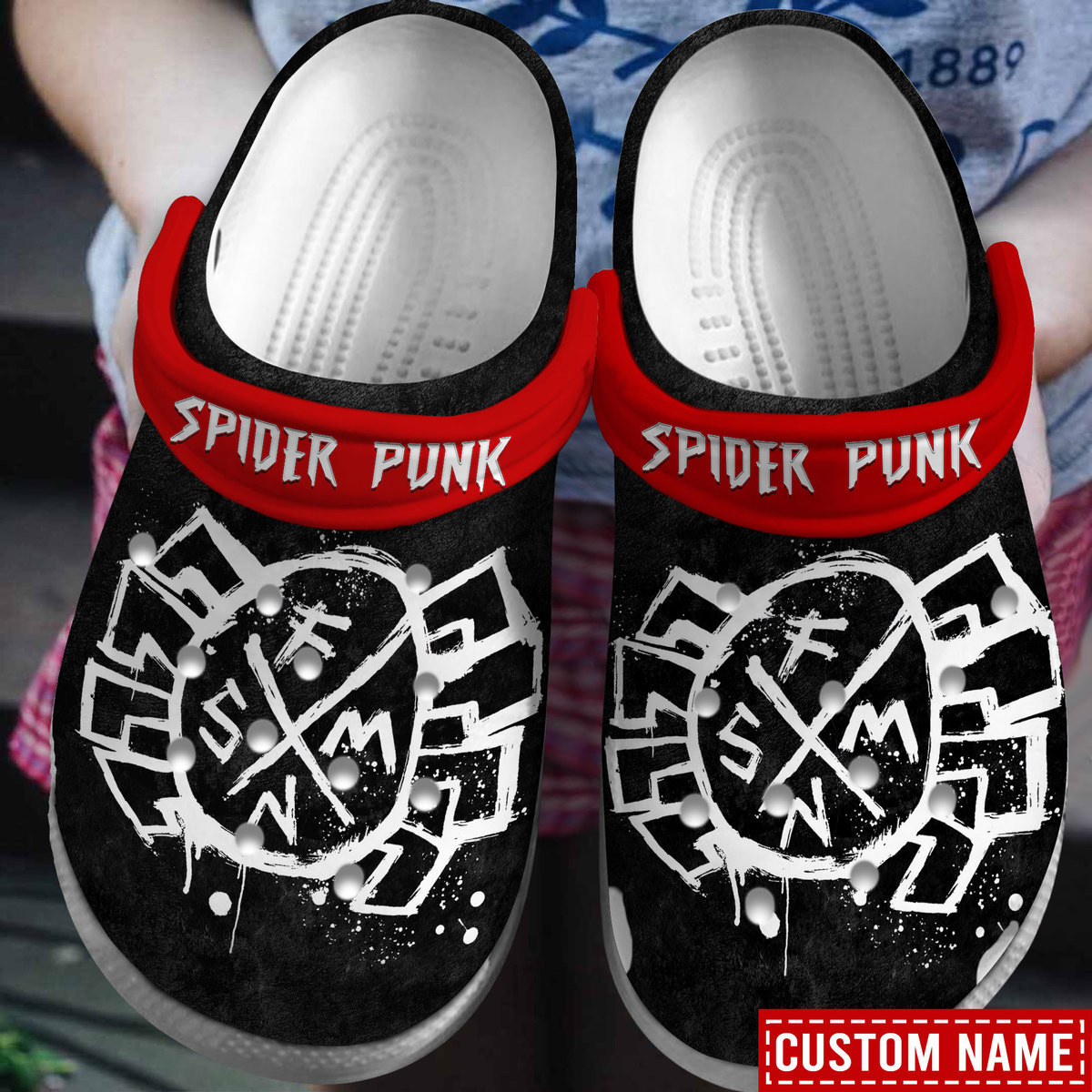 Premium Spider Punk Comic Crocs Crocband Clogs Shoes Comfortable For Men Women and Kids