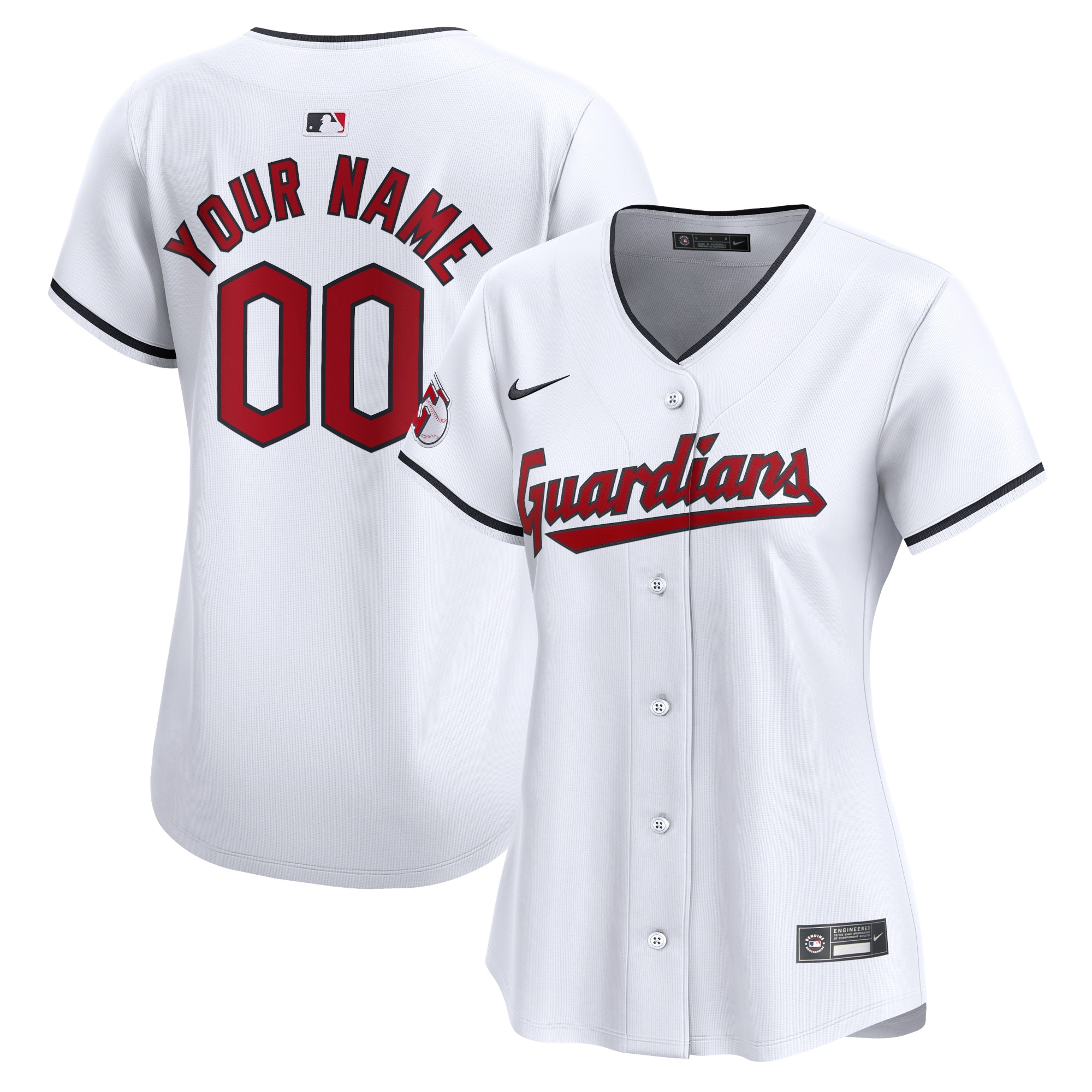 Cleveland Guardians Women's Home Limited Custom Jersey – White