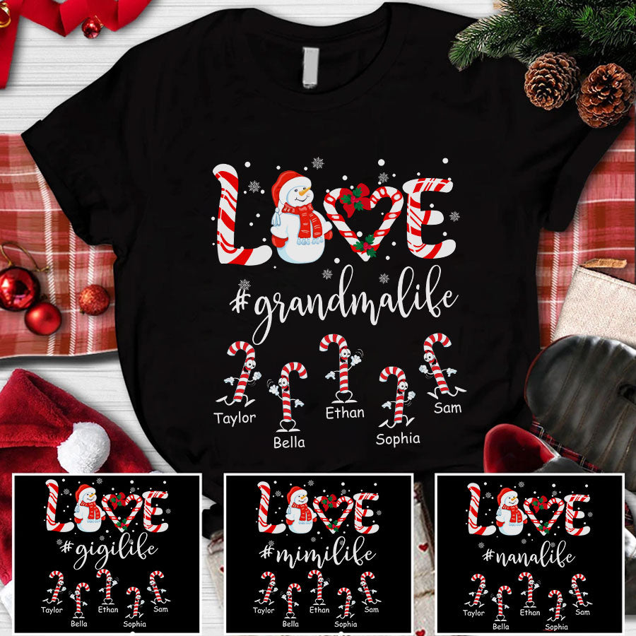 Love Grandma Life Candy Christmas Shirt