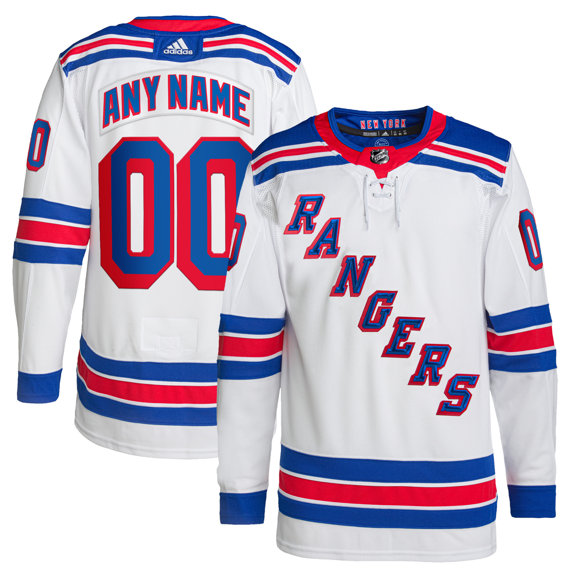 New York Rangers Away Primegreen Authentic Custom Jersey – White