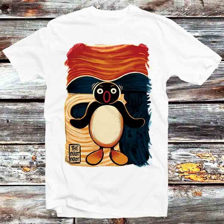 Noot Noot Madafakas Pingu Penguin Scream Funny T Shirt Vintage Retro Cool Gift Mens Womens Unisex Cartoon Anime Top Tee B428