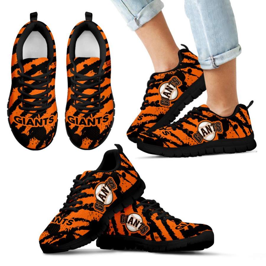 Stripes Pattern Print San Francisco Giants Sneakers