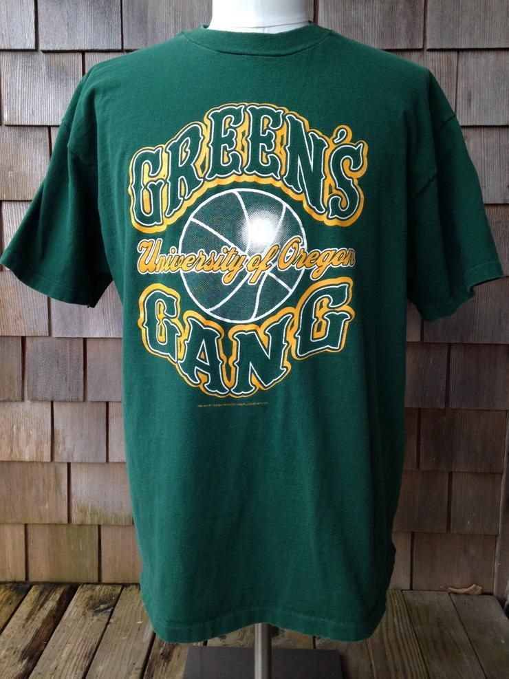 Vintage Des Ann Es 90 Oregon Ducks Green Gang Basket Shirt