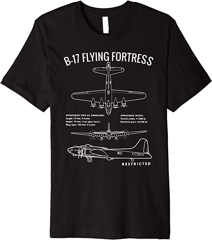 Vintage World War 2 Bombers USA WW2 Flying Fortress B-17 Premium T-Shirt