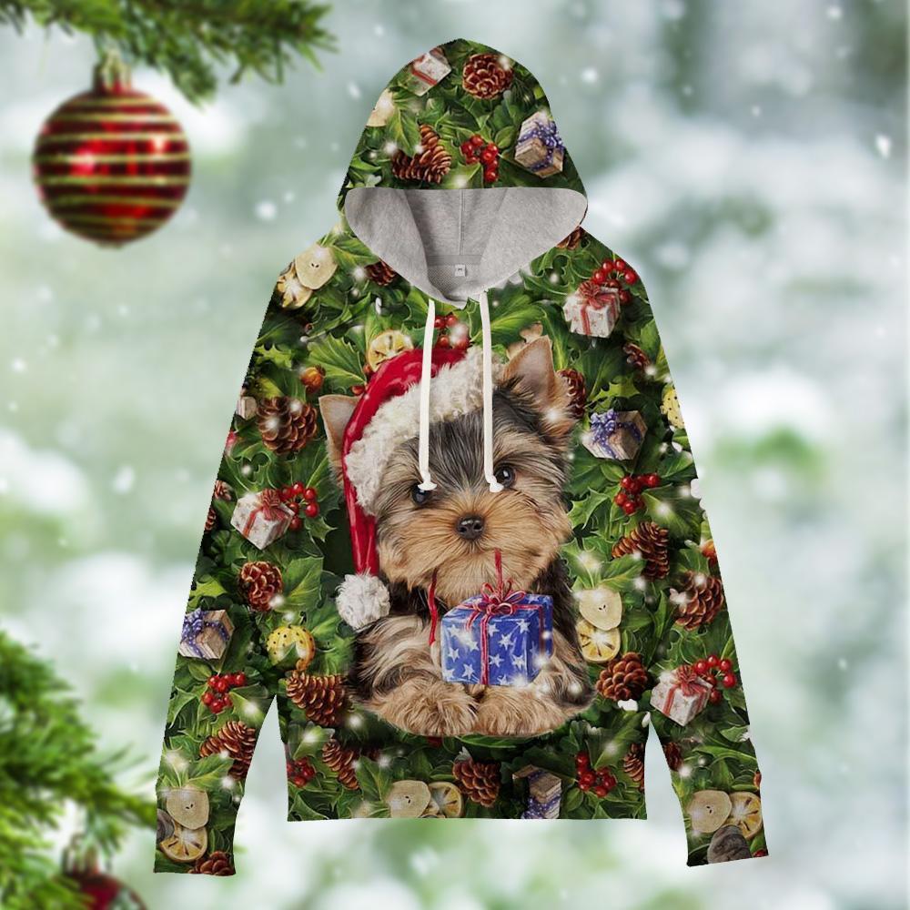 Yorkshire Terrier Christmas Gift Cute All-In-One Unisex  Hoodie