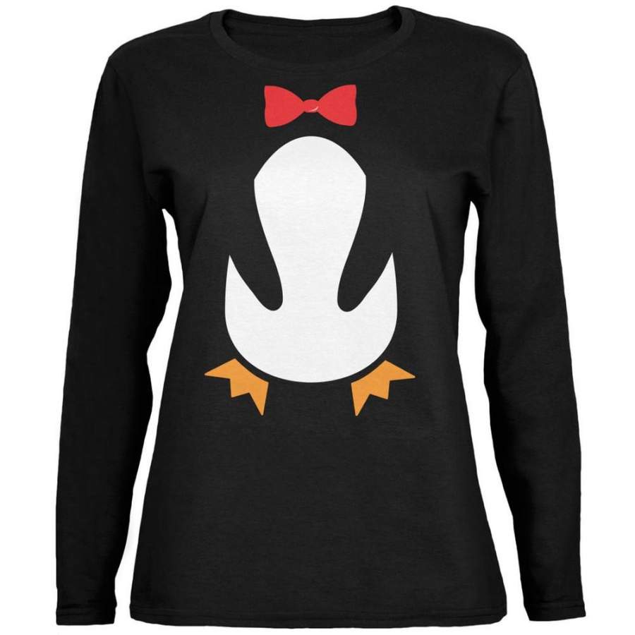 Halloween Penguin Costume Black Ladies Long Sleeve T-Shirt