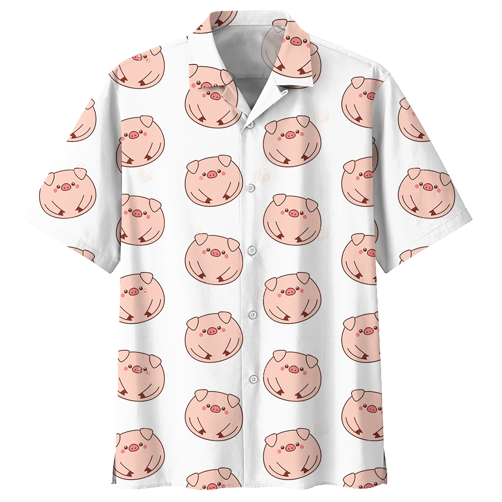 Pig White Nice Design Unisex Hawaii Shirt For Men And Women Ha49114