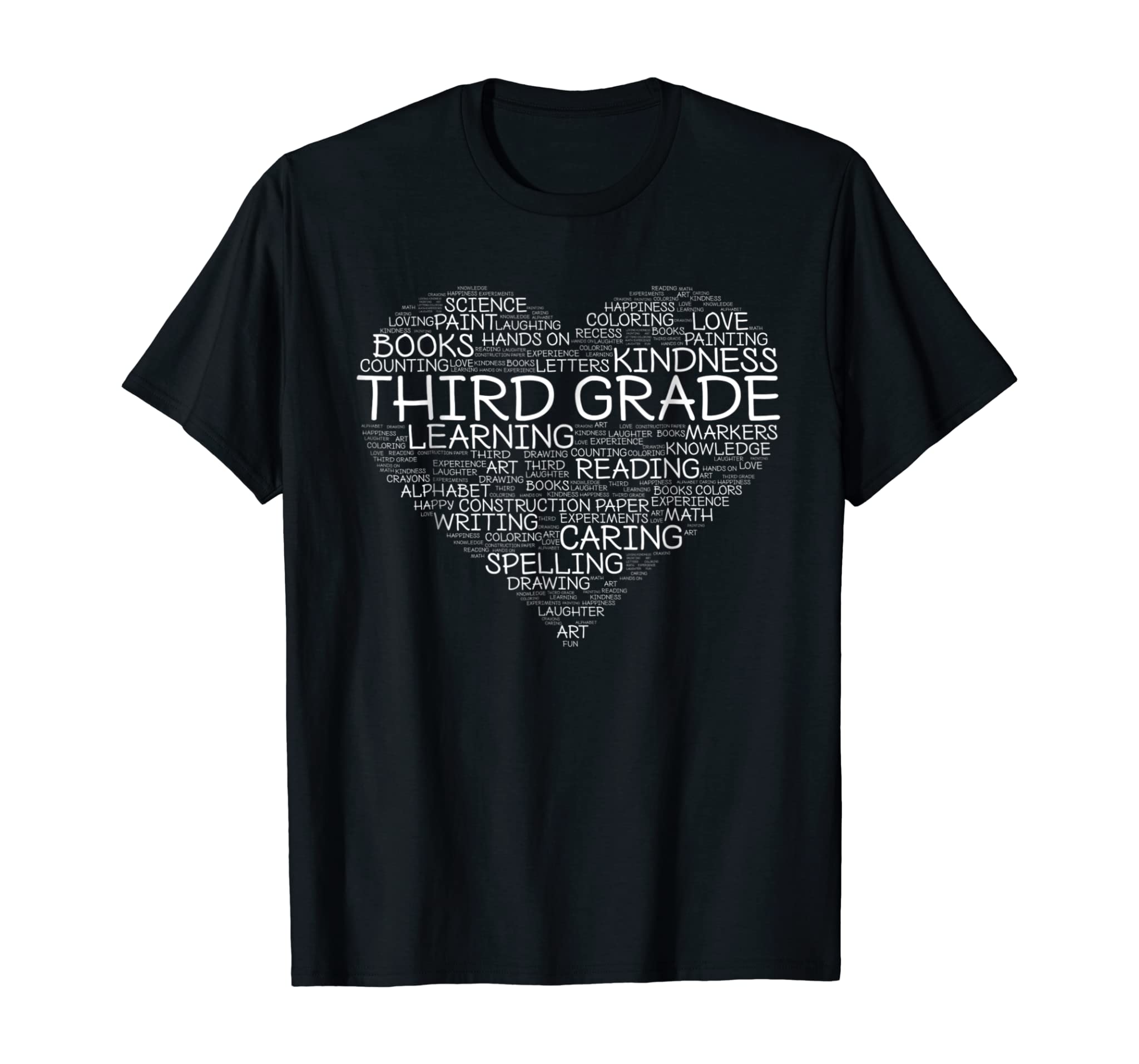 Third Grade Word Heart T-Shirt 3rd Grade Student & Teacher