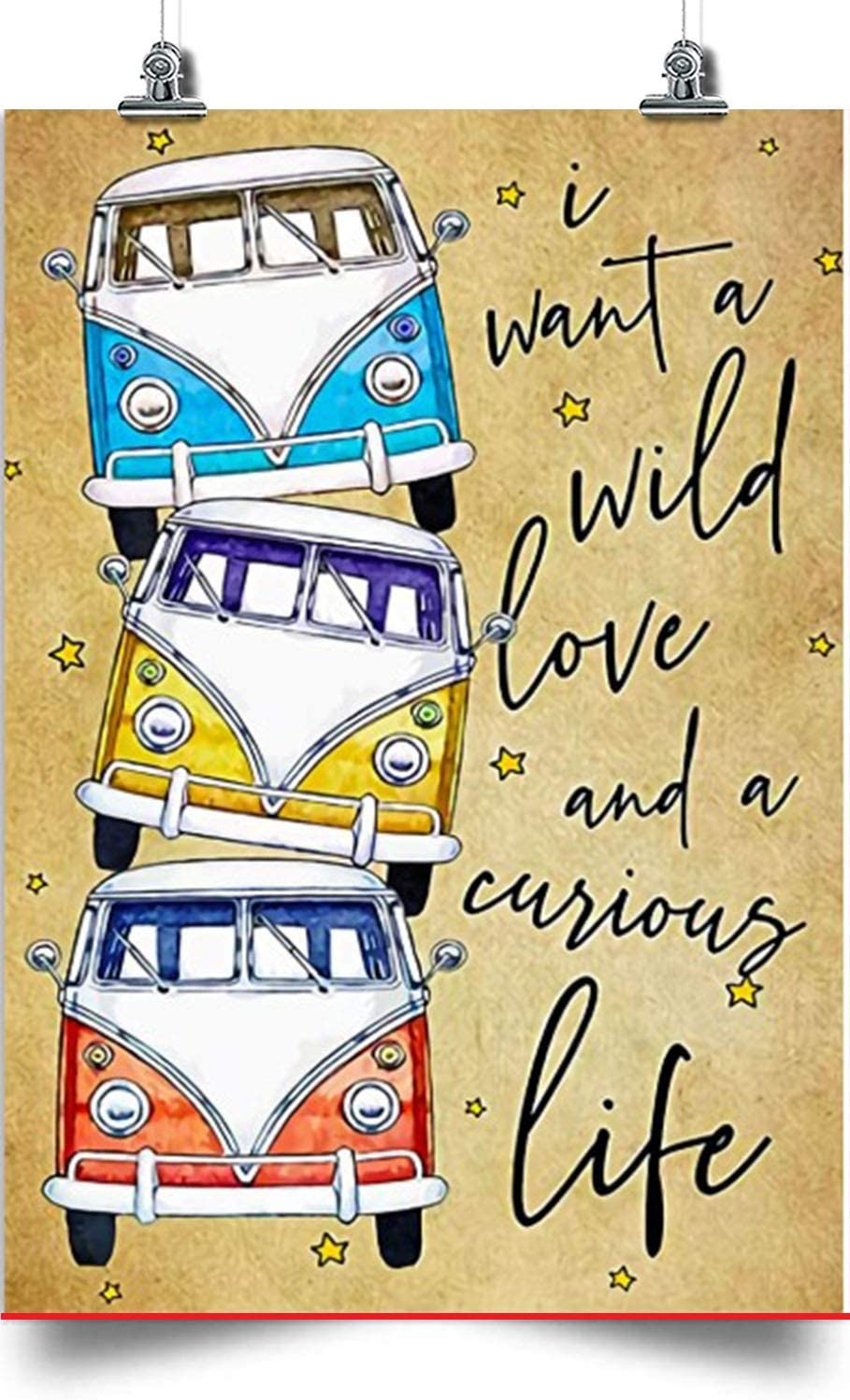 Bus Vertical Poster-I Want A Wild Love And A Curious Life- Home Decoration Poster, Wall Poster, Home And Room Decoration, Gifts For Friends And Relatives, Souvenirs.