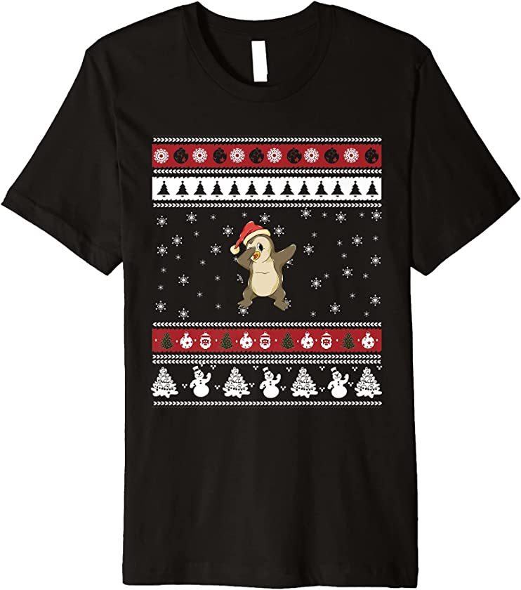 Penguin Ugly Christmas, Pinguin Dabbing Premium T-Shirt