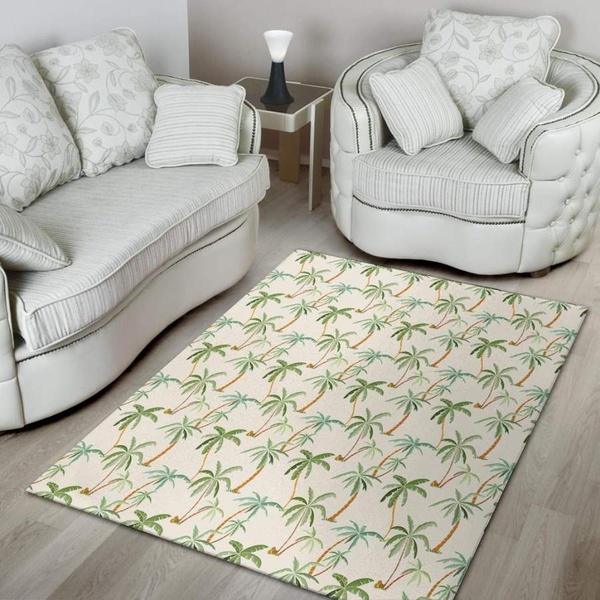 Tropical Palm Tree Hawaiian Print Area Rug