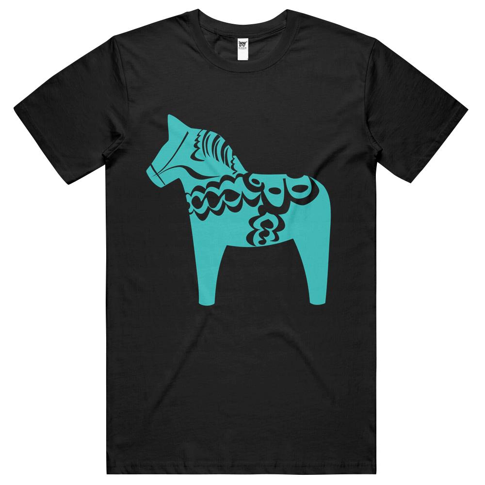 Swedish Dala Horse Shirt Blue Sweden Sverige T Shirts