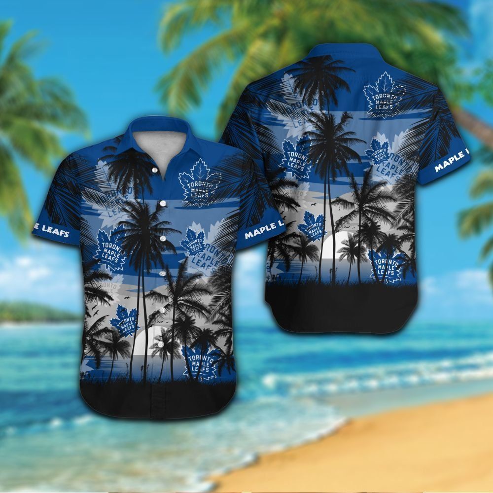 Toronto Maple Leafs Short Sleeve Button Up Tropical Shirt Hawaiian Shirt