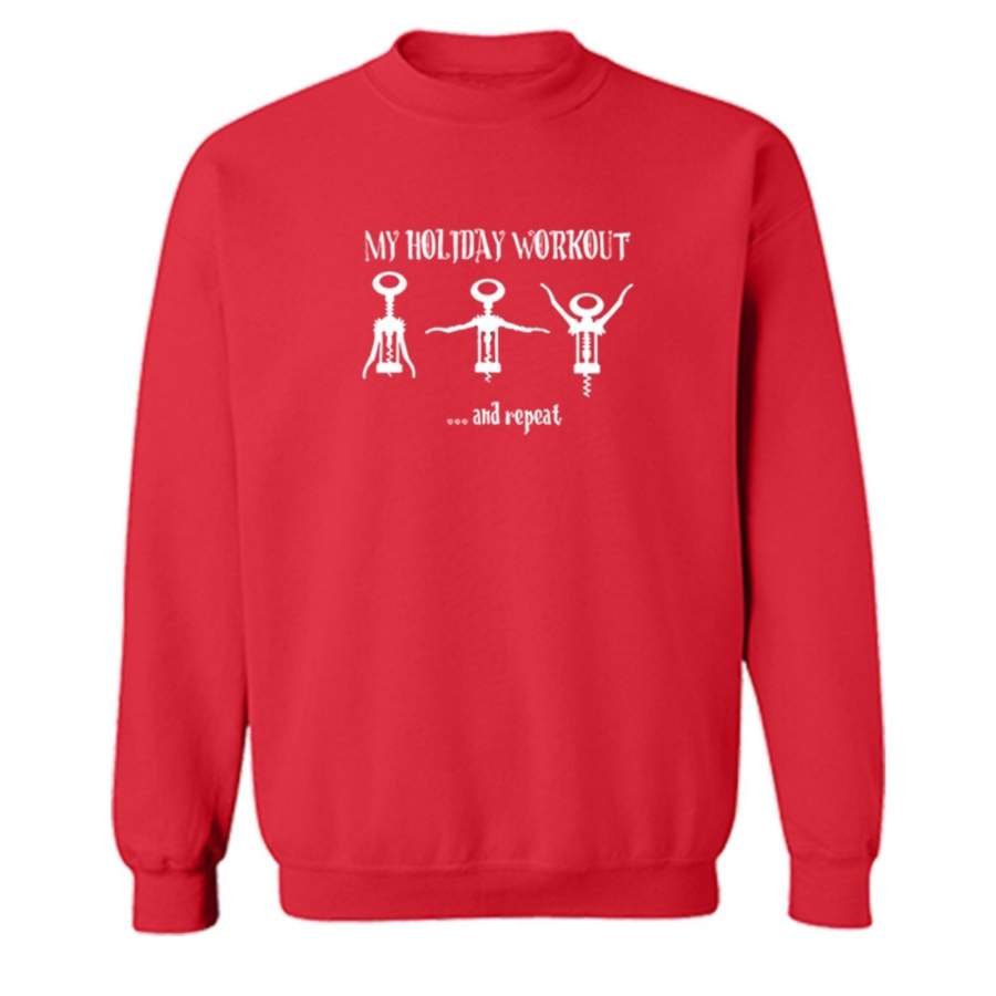 XtraFly Apparel My Holiday Workout Ugly Christmas Pullover Crewneck-Sweatshirt