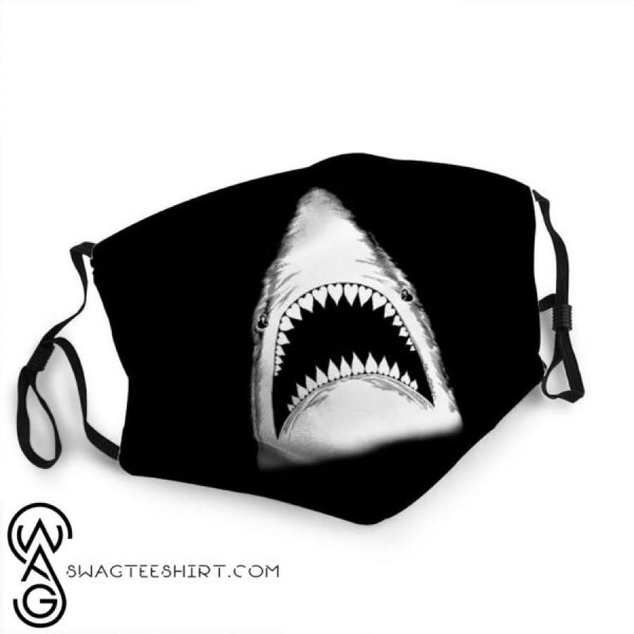 Shark mouth all over printed face mask