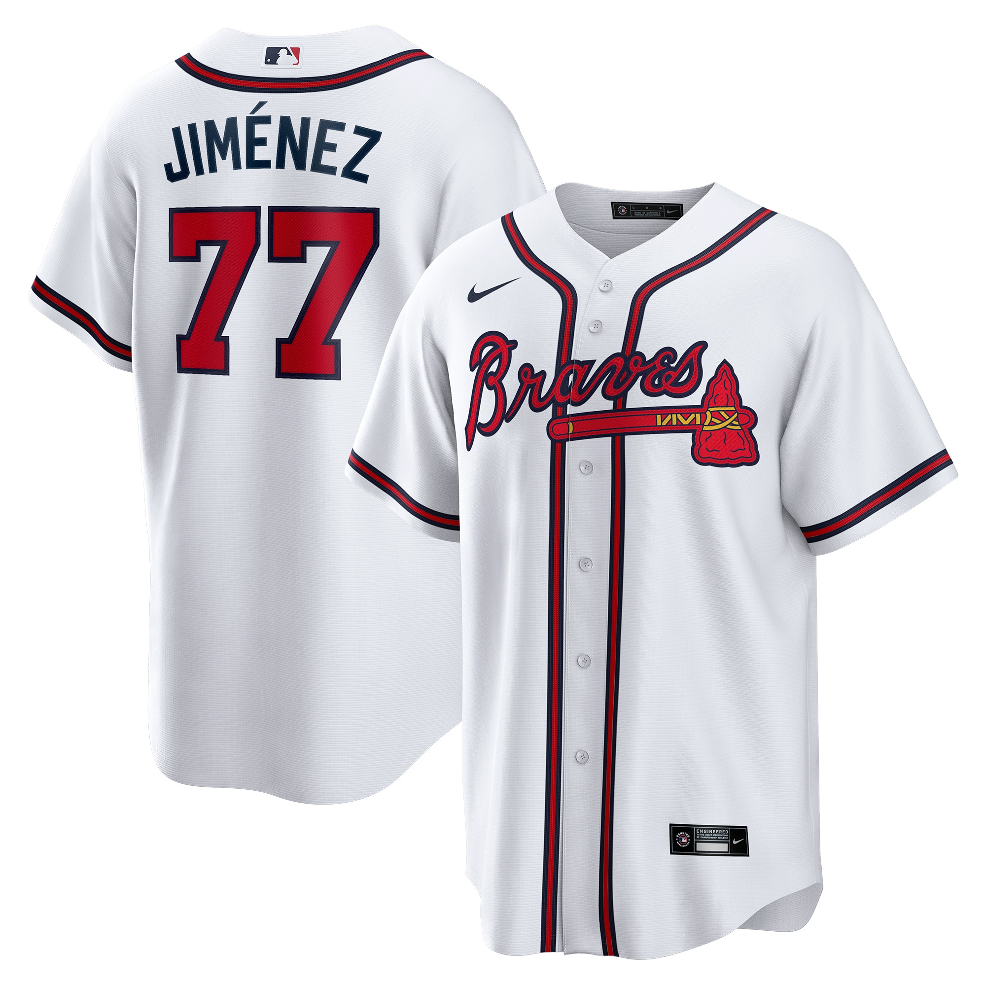 Men’s Atlanta Braves Joe Jiménez White Home  Player Jersey