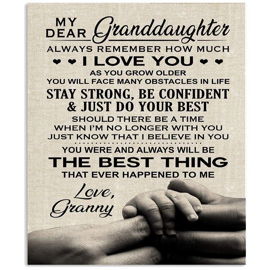 From Granny With Lovely Words For Granddaughter Custom Design Vertical 