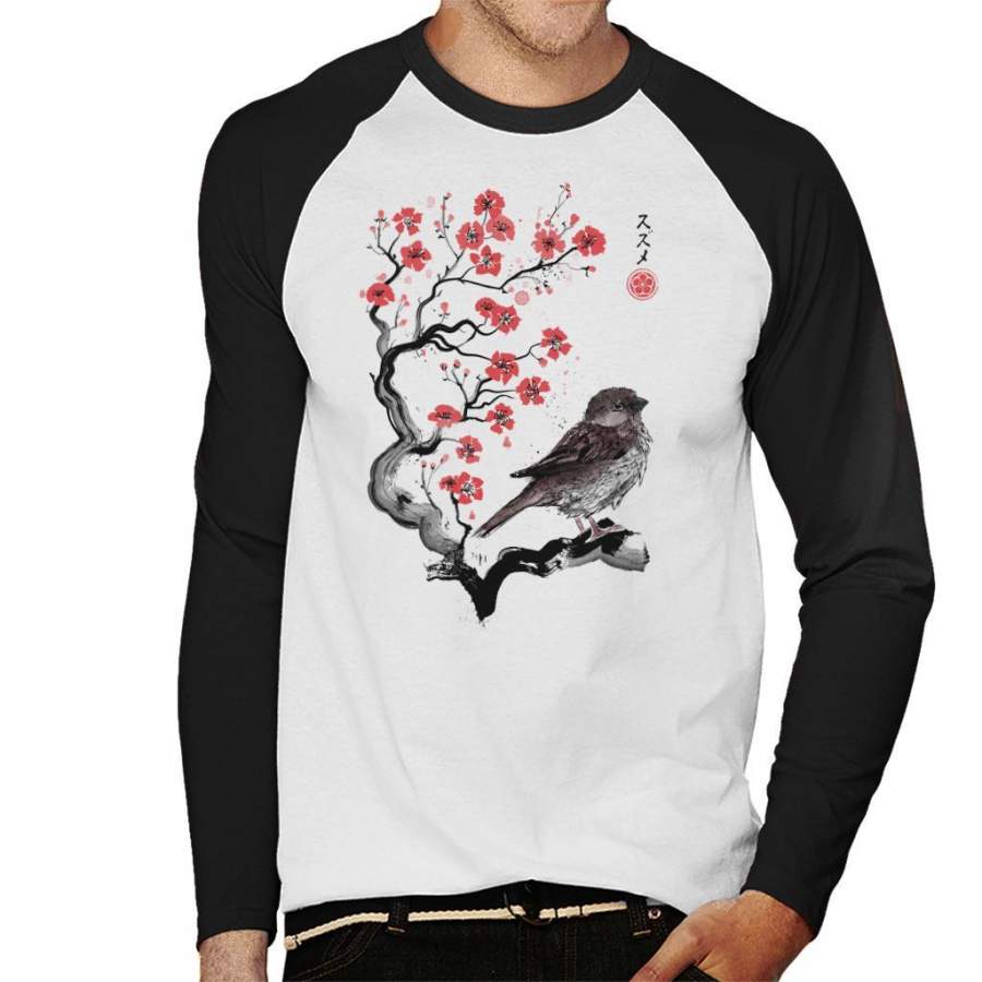 Little Sparrow Sumie Men’s Baseball Long Sleeved T-Shirt
