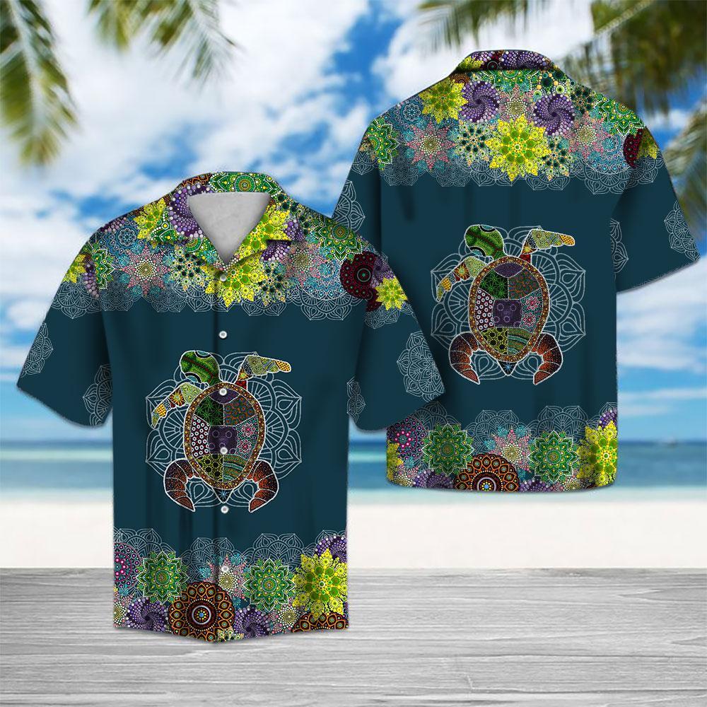 Blue Mandala Sea Turtle Hawaii Shirt Unisex Adult Ha40718