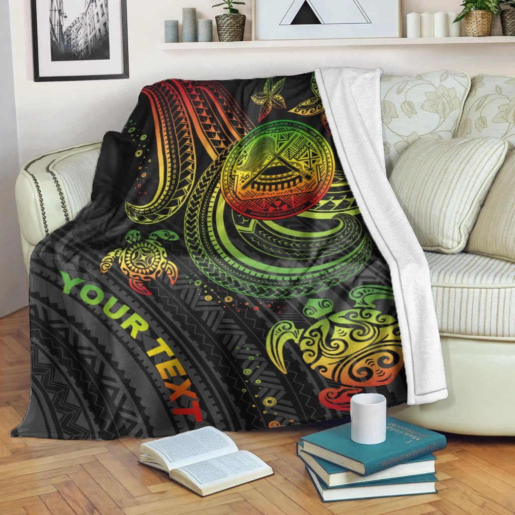 American Samoa Custom Personalised Premium Blanket- Reggae Turtle – BN26