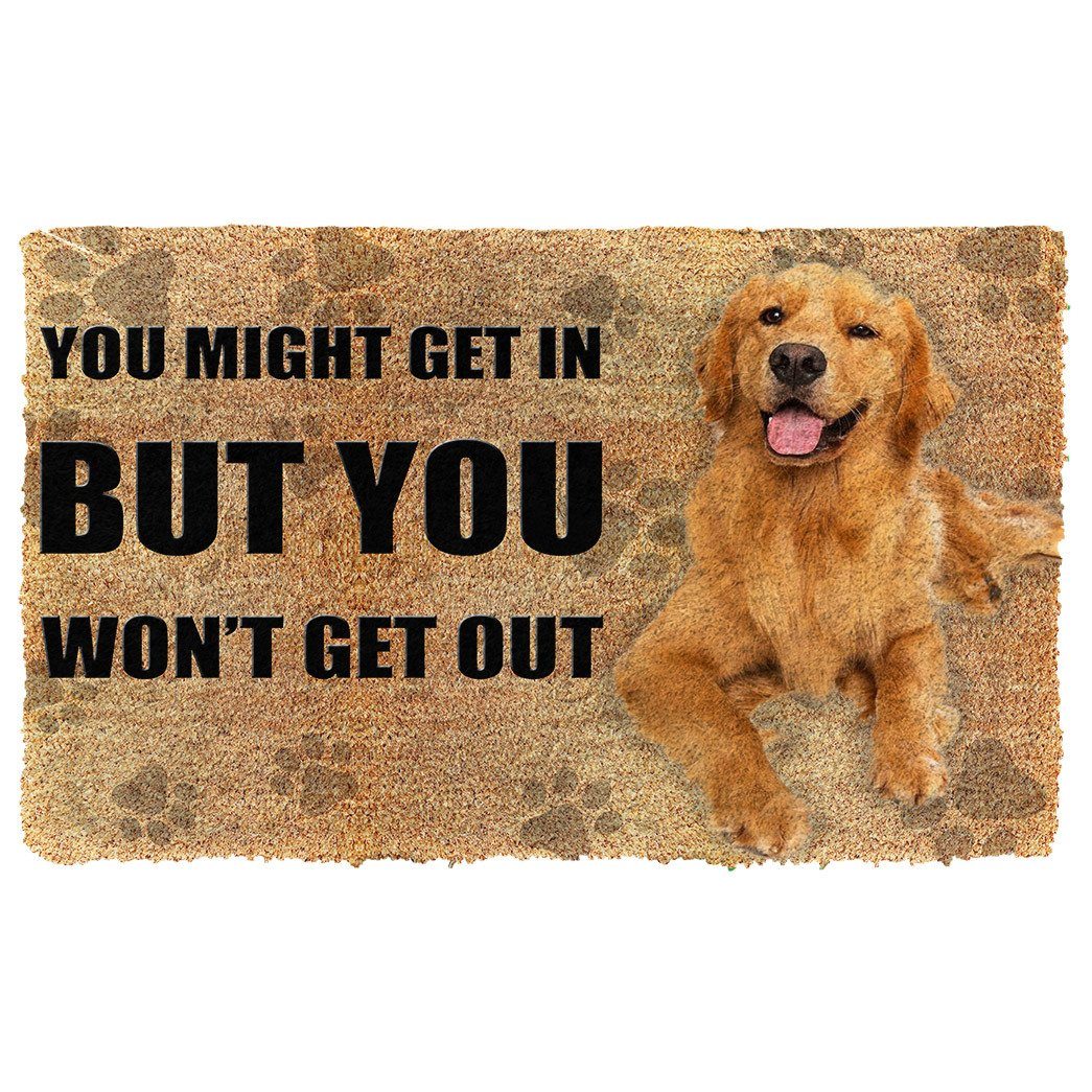 Gearhumans  Gearhuman 3D You Might Get In Golden Retriever Custom Doormat