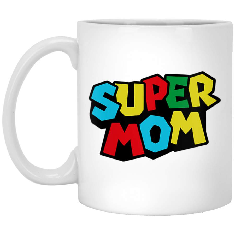 Womens Super Dad Mommy like a Mario’s classic bros vintage classic White Mugs