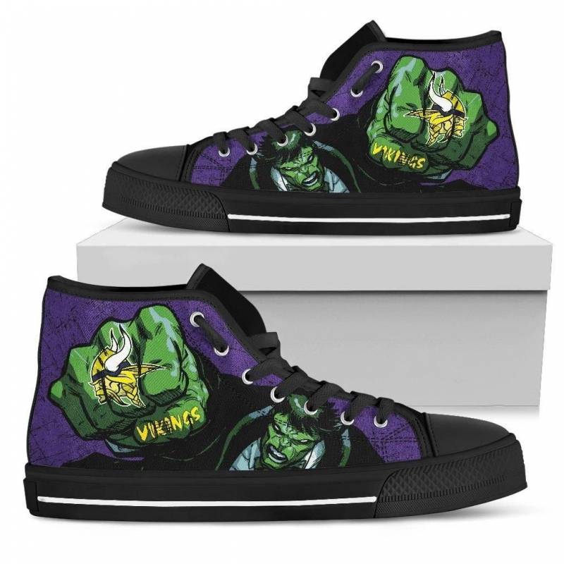 Hulk Punch Minnesota Vikings High Top Shoes #827