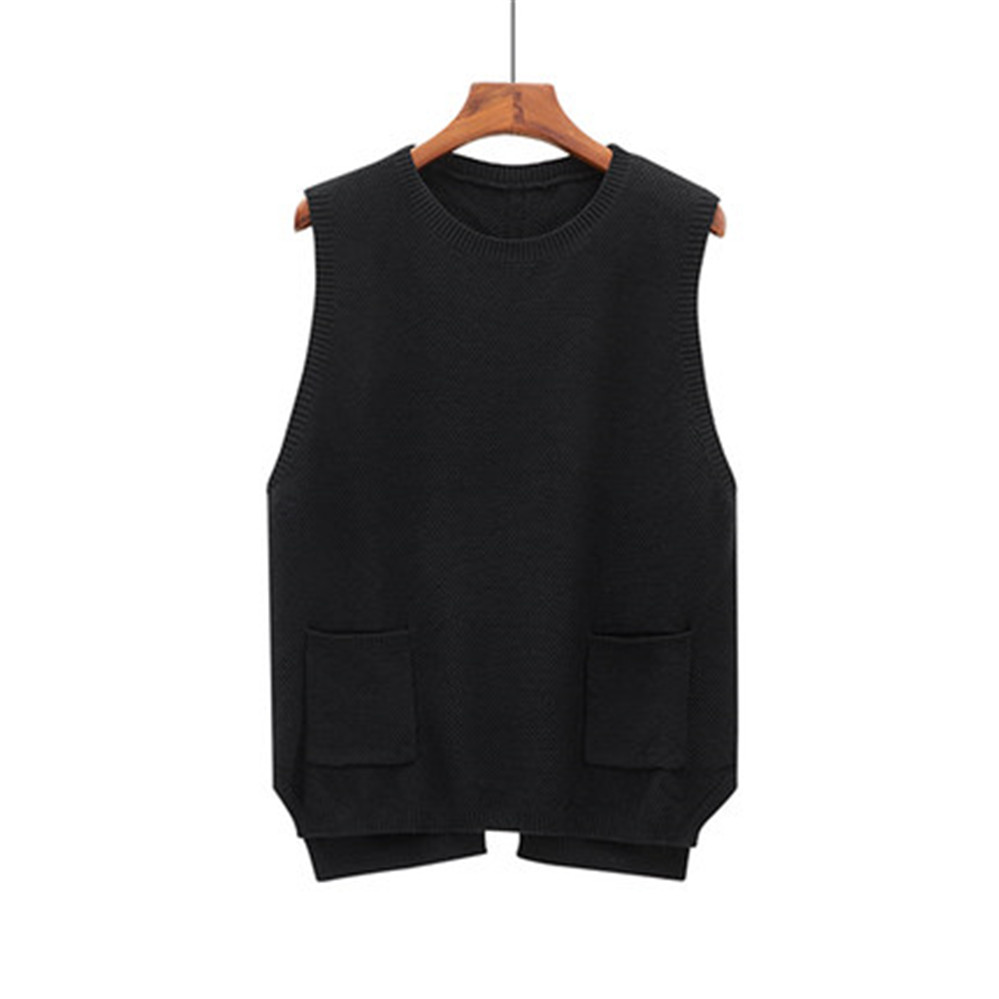 Women Vest Sweater 2021 Fashion Knitted Sweater Loose Vintage Female Waistcoat Oversize Sweater Tops Women Clothes Outfit alx