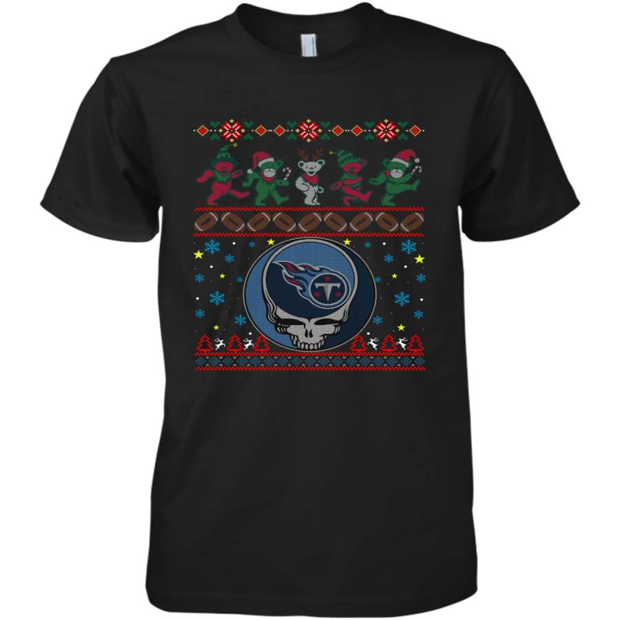 Tennessee Titans Christmas Grateful Dead Jingle Bears Football Ugly Sweatshirt Men’s Premium T-Shirt