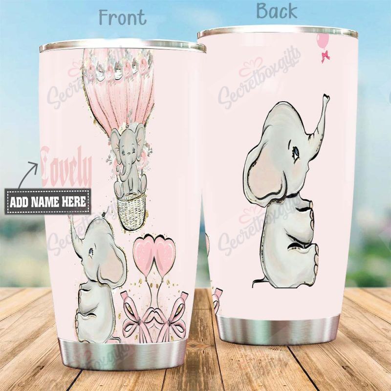 Personalized Painted Elephant Xa0202281Cl Stainless Steel Tumbler Travel Customize Name, Text, Number, Image