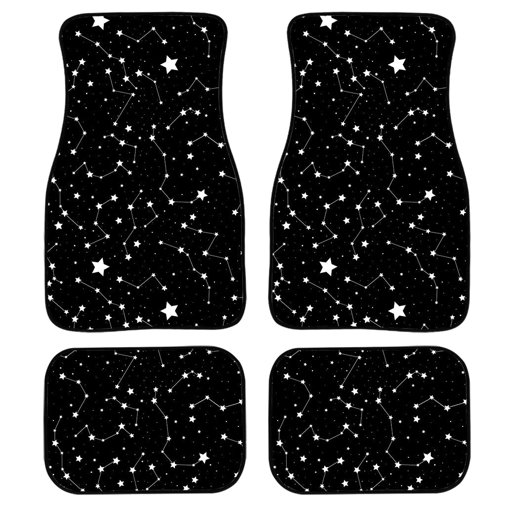 Constellation Sky Map Pattern Print Front And Back Car Floor Mats, Front Car Mat