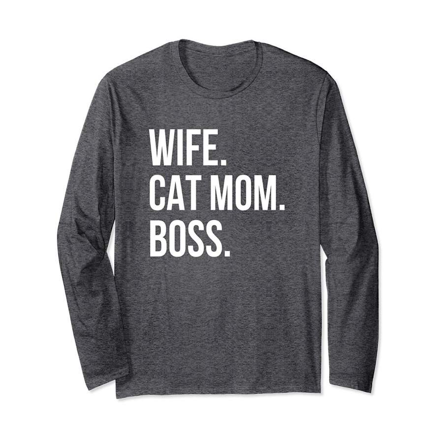 DTAShop from 1000 unique DTA Wife Cat Mom Boss Funny Mother’s Day Gift Long Sleeve