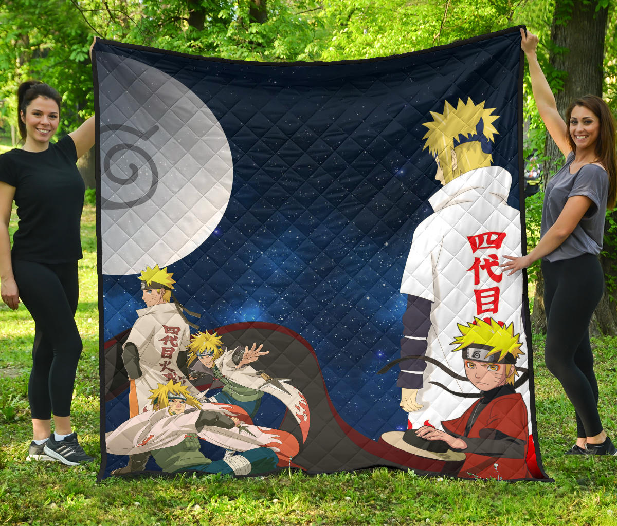 Naruto Anime Premium Quilt | Naruto Sage Mode And Minato Hokage Galaxy Quilt Blanket Na083102