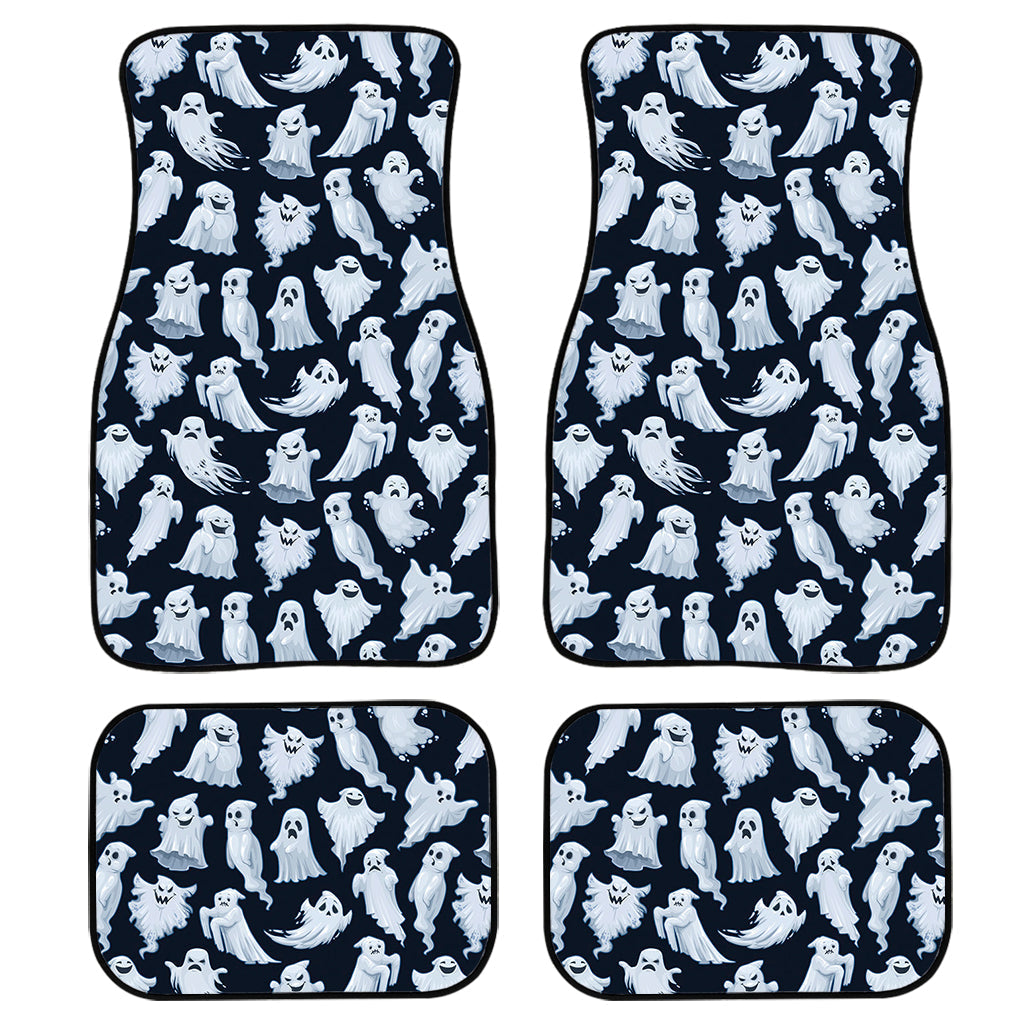 White Ghost Ghost Pattern Print Front And Back Car Floor Mats, Front Car Mat