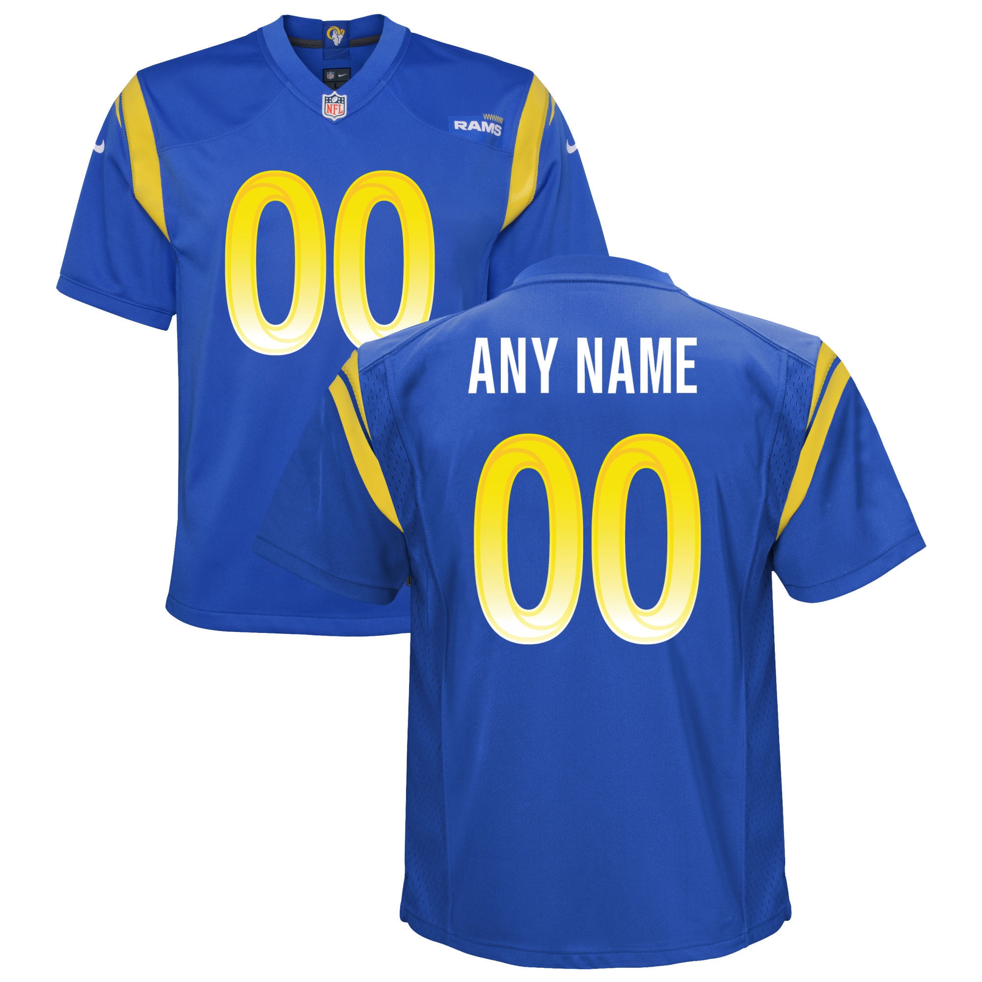 Youth Los Angeles Rams Royal Custom Game Jersey