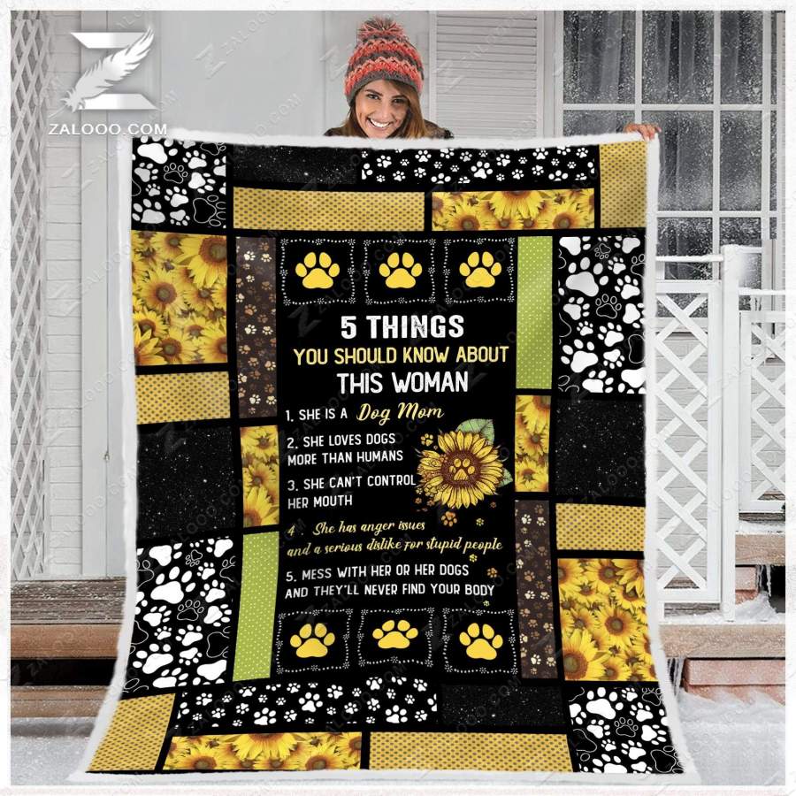 ZALOOO 5 Things Dog Blanket