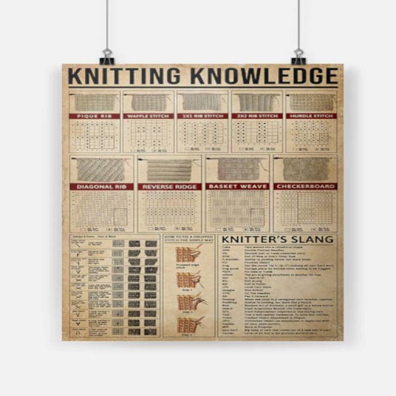 Knitting knowledge poster BBS Poster Art Design