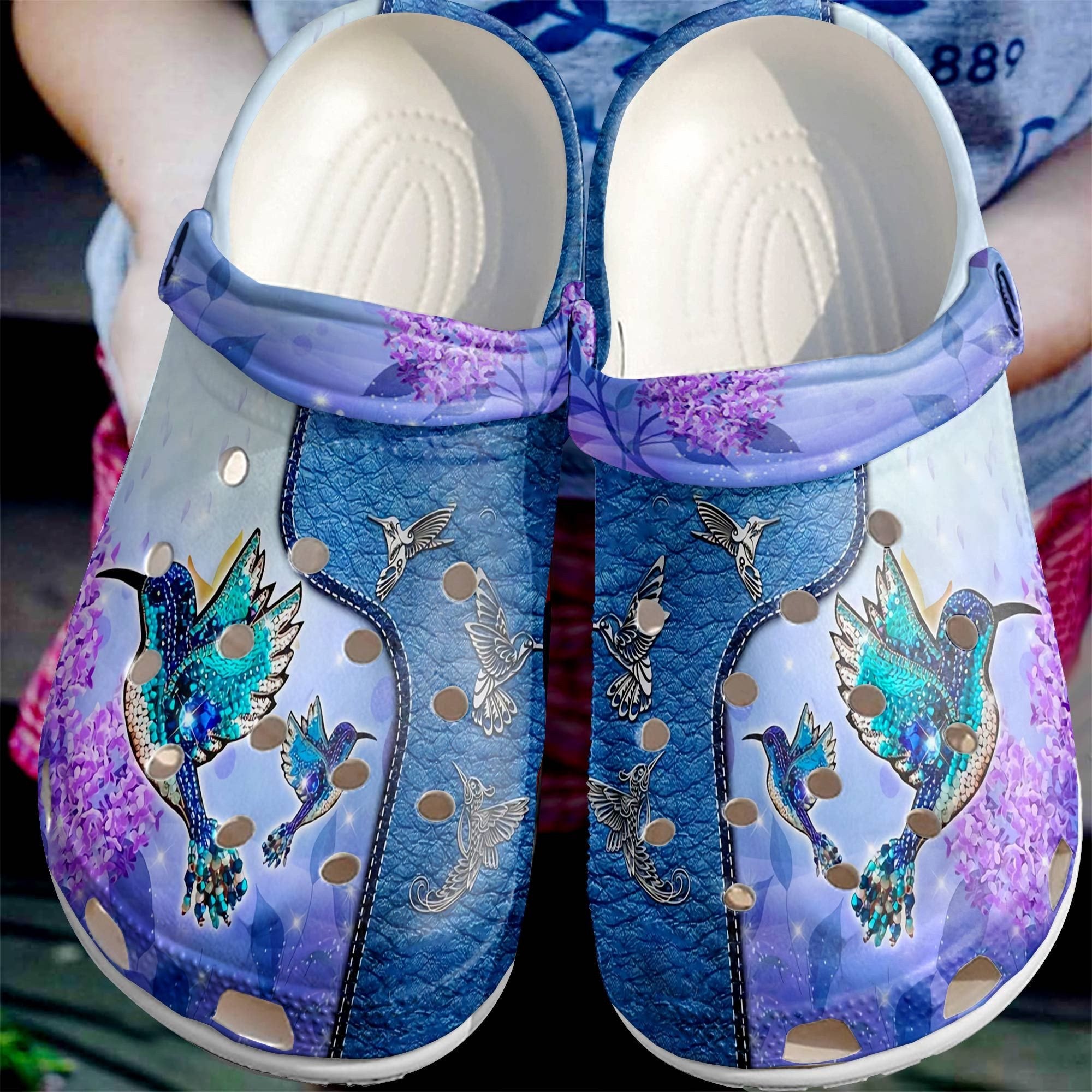 Blue Hummingbird Shoe – Beautiful Bird Clog Gift For Mothers Day – Gigo Smart