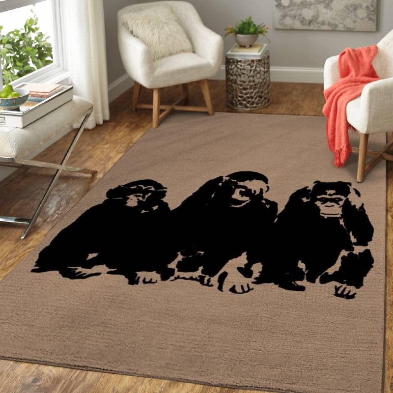 Three wise monkeys – Animals Area Rug Carpet