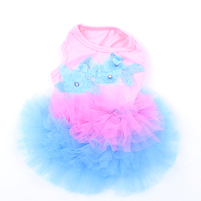 Dog Dress Cat Tutu Flowers Lace Design Pet Puppy Skirt Spring/Summer Clothes Apparel 3 Colours alx