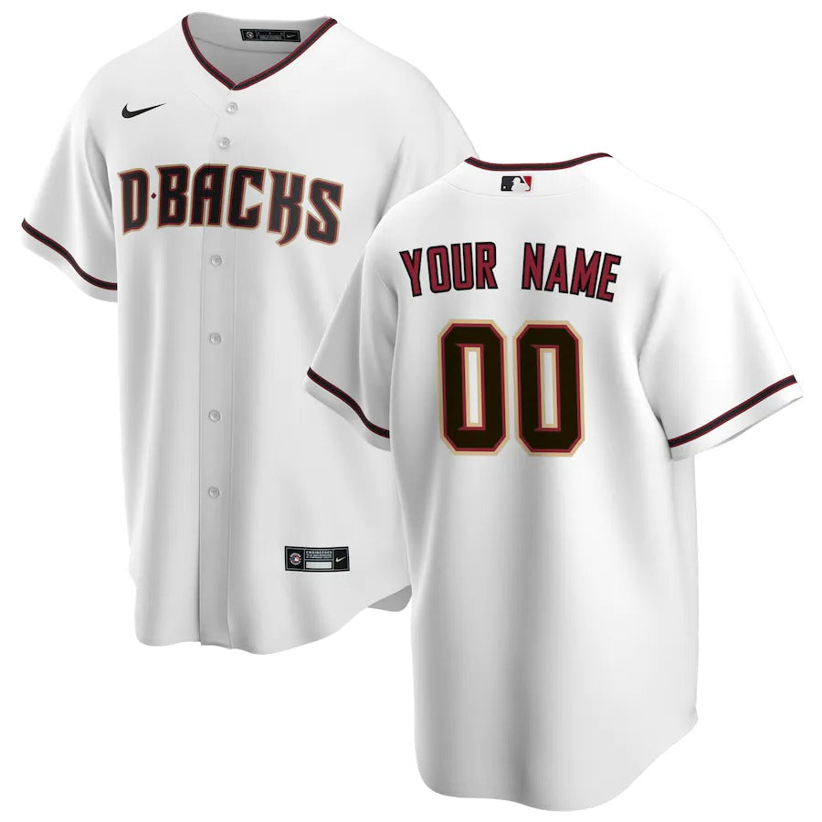 Youth Arizona Diamondbacks Nike White Home Replica Custom Jersey