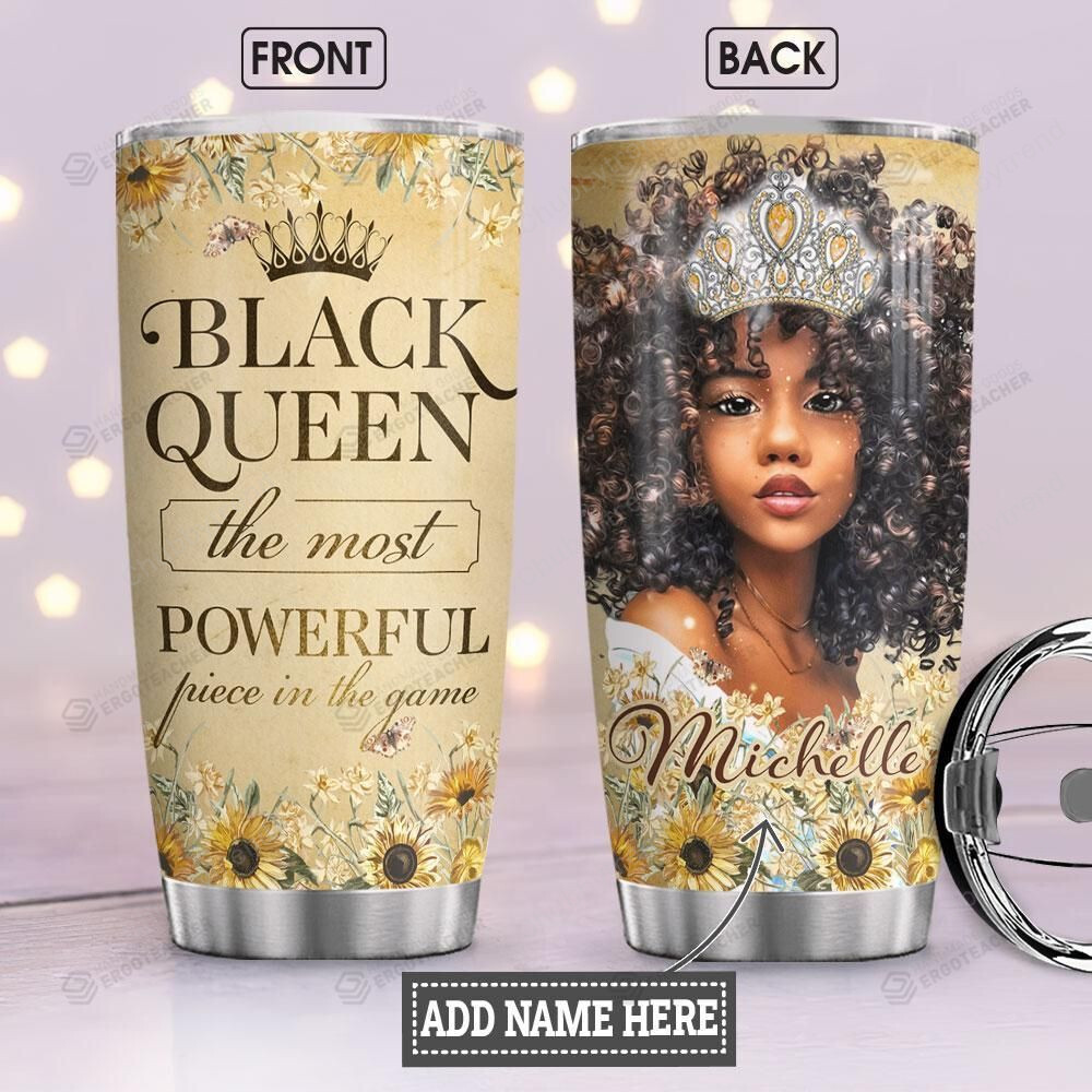 Personalized Black Queen The Most Powerful Prince Stainless Steel Tumbler, Tumbler Cups For Coffee/Tea, Great Customized Gifts For Birthday Christmas Thanksgiving