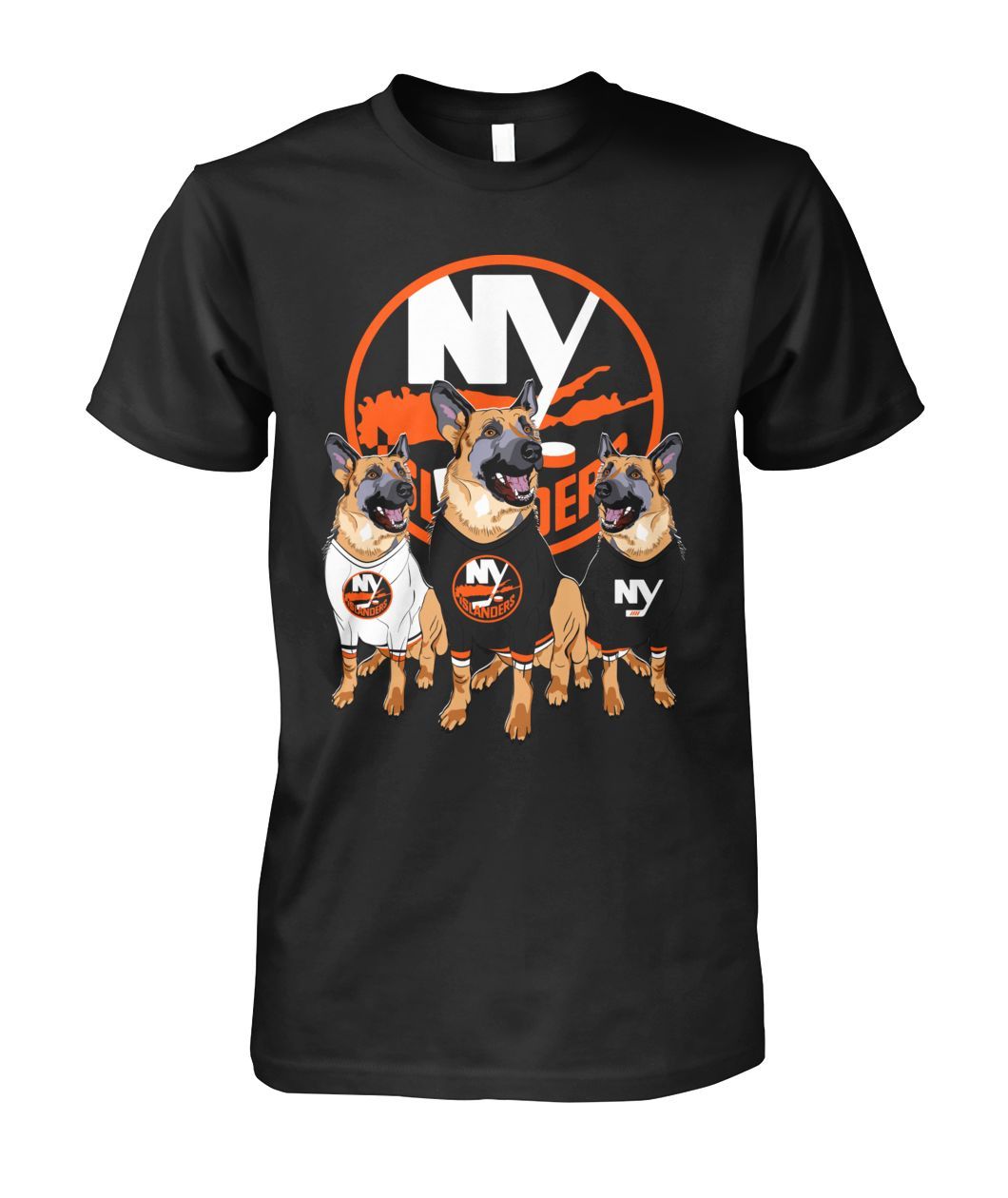 New York Islanders Ice Hockey Fans And German Shepherd Dog Lovers Funny Shirts