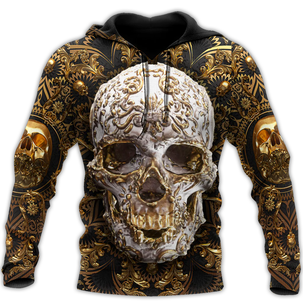 Golden Skull 3D Hoodie Skull With Hoodie Skulls Hoodie Men Skull Hoodie Women