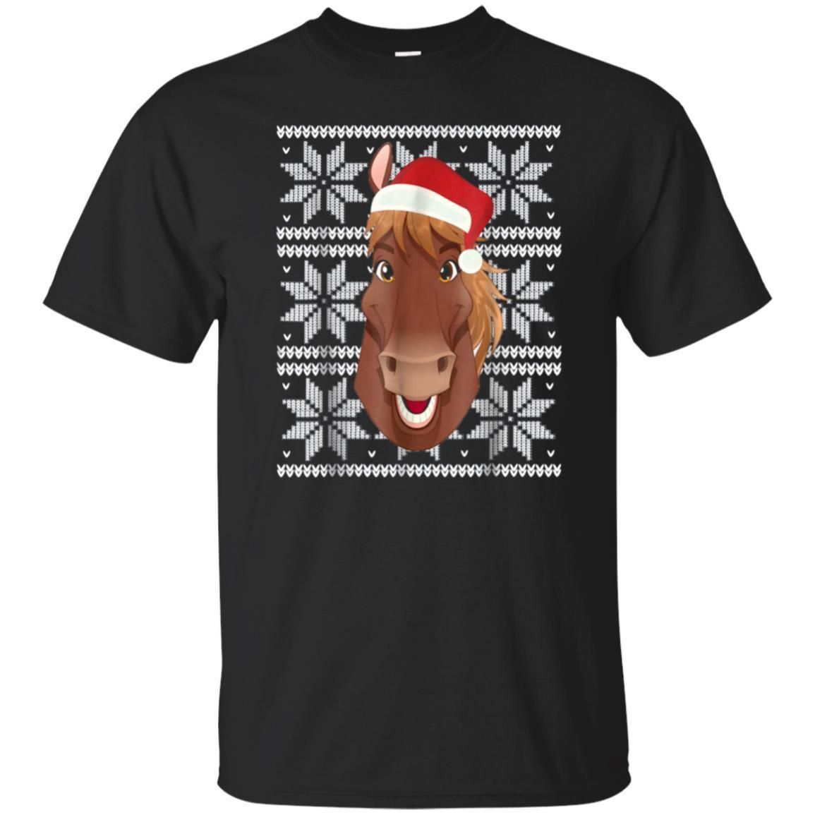 Buy Ugly Christmas Shirt Horse Santa Hat Men Women Kids Gift